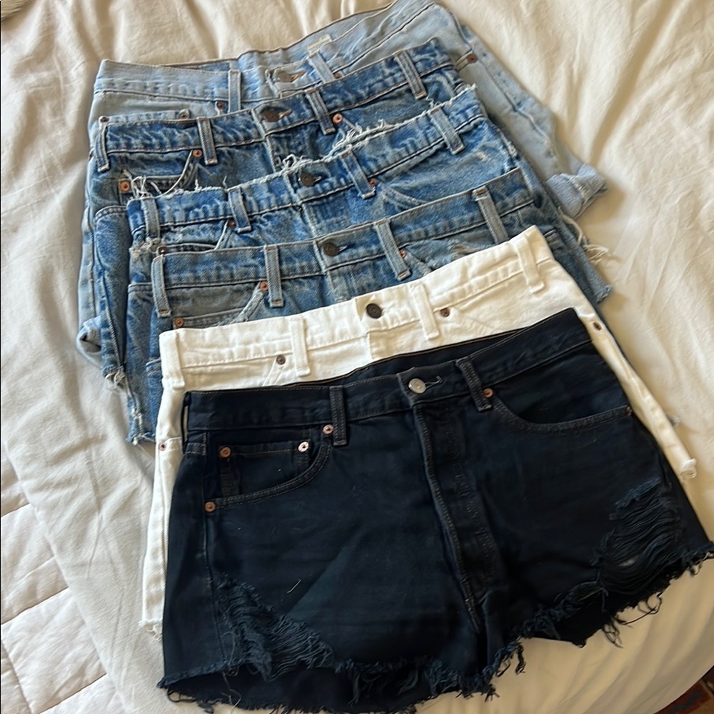Bundle of SIX vintage Levis Denim Cutoff Shorts